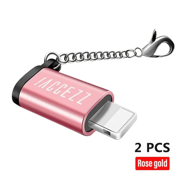 1PC 2PC OTG Adapter For iphone X 7 8 6 5 Plus XS MAX XR Sync Data Charger Micro USB To Lighting Converter With Key Chain