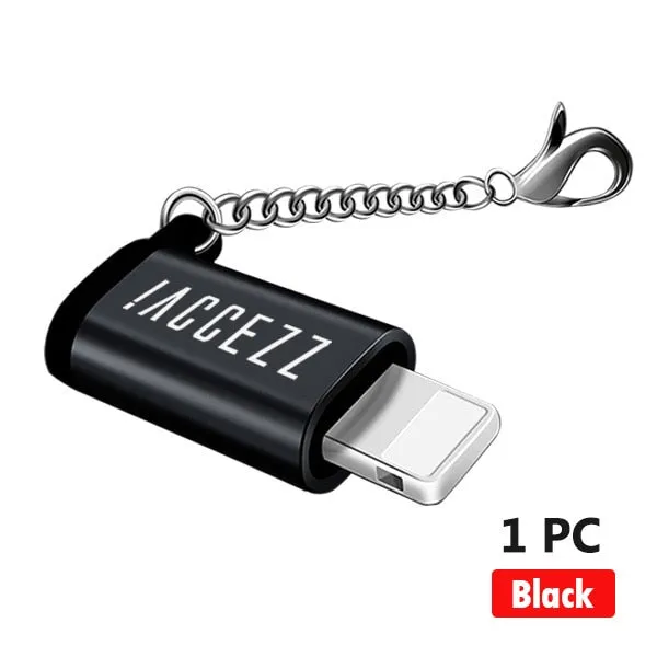 1PC 2PC OTG Adapter For iphone X 7 8 6 5 Plus XS MAX XR Sync Data Charger Micro USB To Lighting Converter With Key Chain