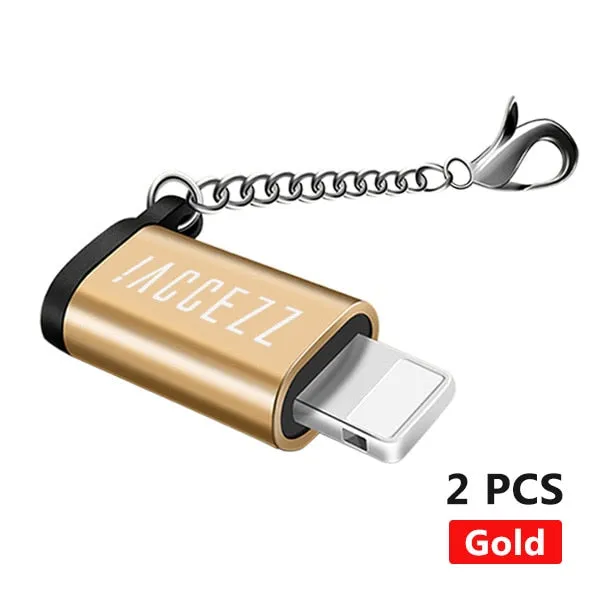 1PC 2PC OTG Adapter For iphone X 7 8 6 5 Plus XS MAX XR Sync Data Charger Micro USB To Lighting Converter With Key Chain