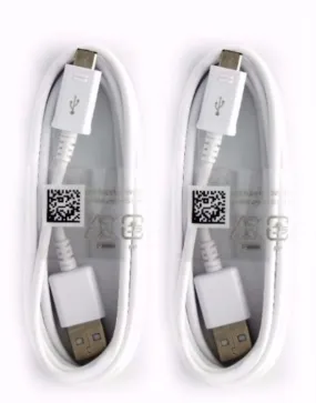 2x Samsung (EP - DG925UWE) Charge & Sync Cables for Micro USB Devices - White