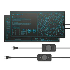 AC Infinity SUNCORE A3X2, Dual Seedling Heat Mats with Heat Controller, IP-67 Waterproof, 10" x 20.75"