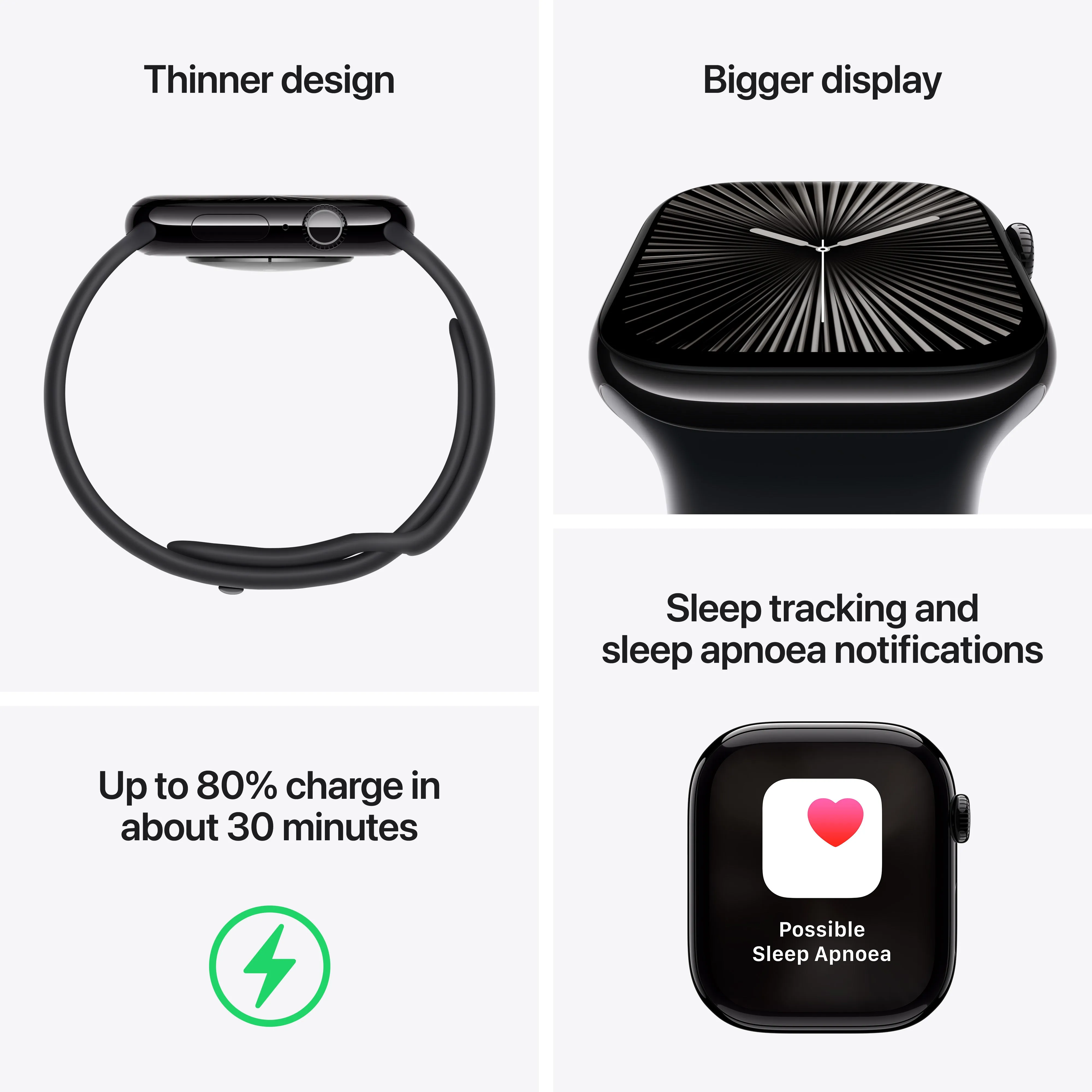 Apple Watch Series 10 GPS 42mm Silver Aluminium Case with Denim Sport Band - S/M | MWWA3QA/A