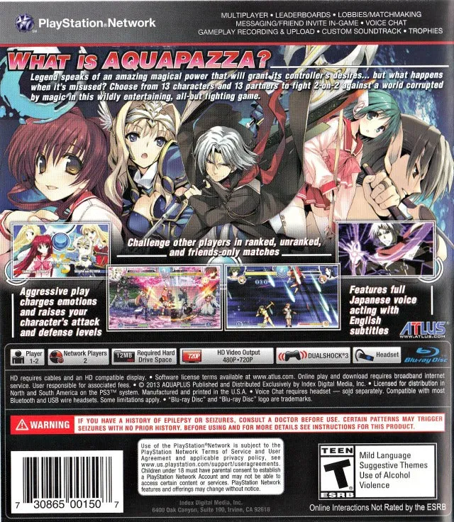 AquaPazza: AquaPlus Dream Match - (PS3) PlayStation 3 [Pre-Owned]