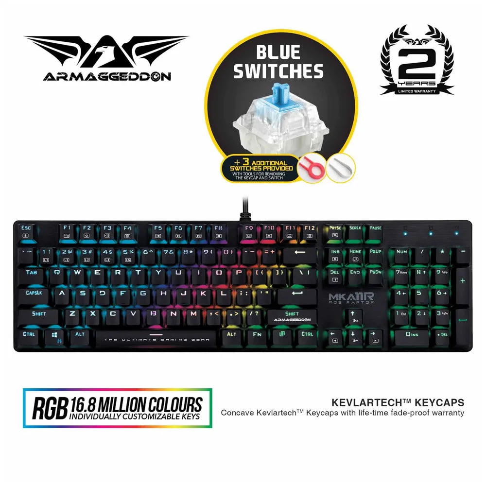 Armaggeddon Mechanical Wired Gaming Keyboard MKA-11R Pro