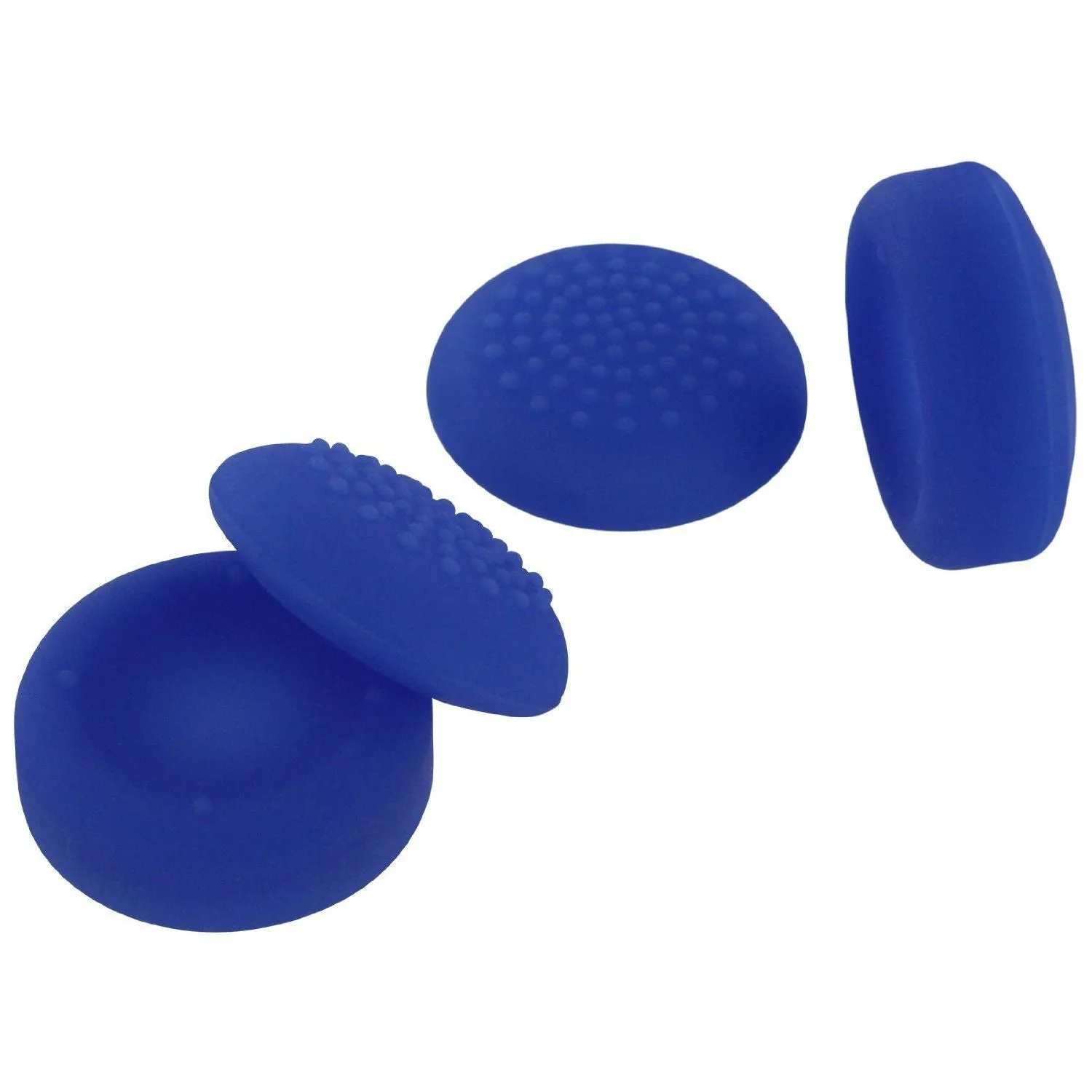 Assecure concave & convex soft silicone thumb grips for Sony PS4, analog thumb stick non slip grip caps for Playstation 4 controller - 4 pack blue