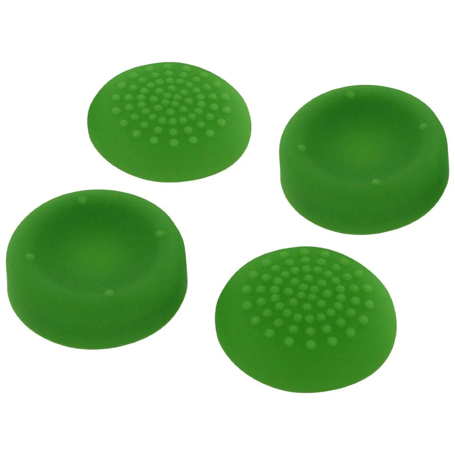 Assecure concave & convex soft silicone thumb grips for Sony PS4, analog thumb stick non slip grip caps for Playstation 4 controller - 4 pack green