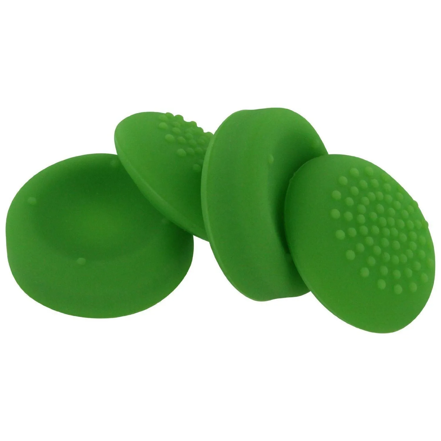 Assecure concave & convex soft silicone thumb grips for Sony PS4, analog thumb stick non slip grip caps for Playstation 4 controller - 4 pack green