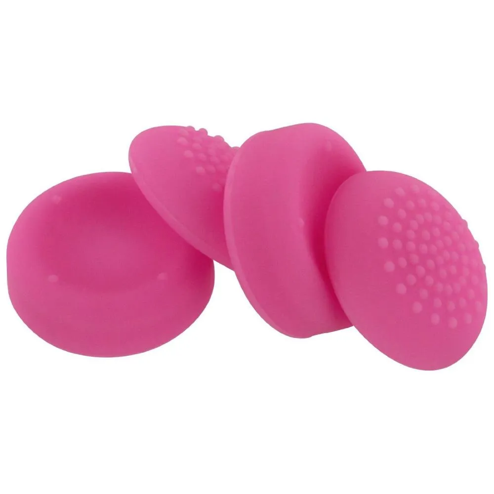 Assecure concave & convex soft silicone thumb grips for Sony PS4. Analogue thumb stick non slip grip caps for Playstation 4 controller, pack of 4 - Pink