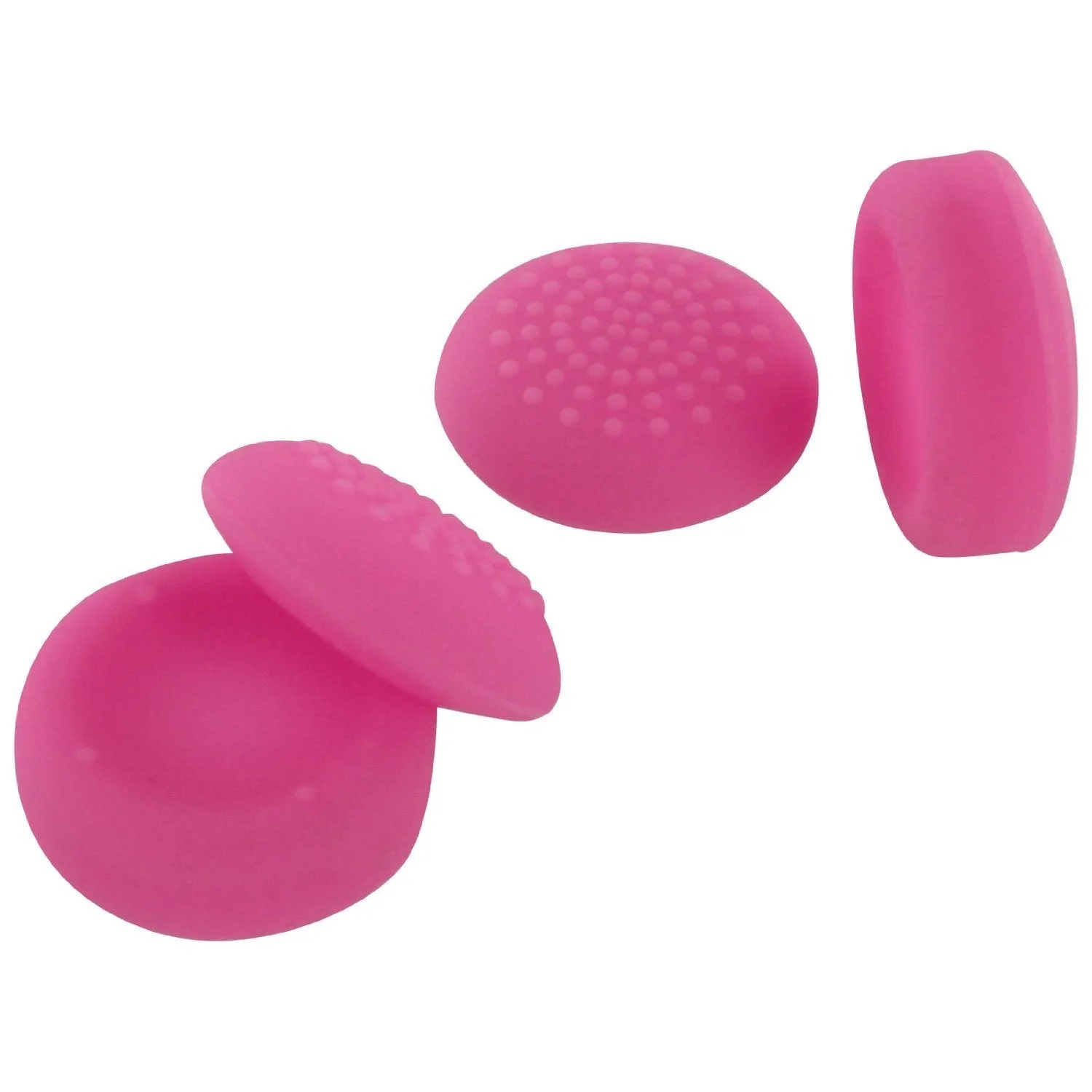 Assecure concave & convex soft silicone thumb grips for Sony PS4. Analogue thumb stick non slip grip caps for Playstation 4 controller, pack of 4 - Pink