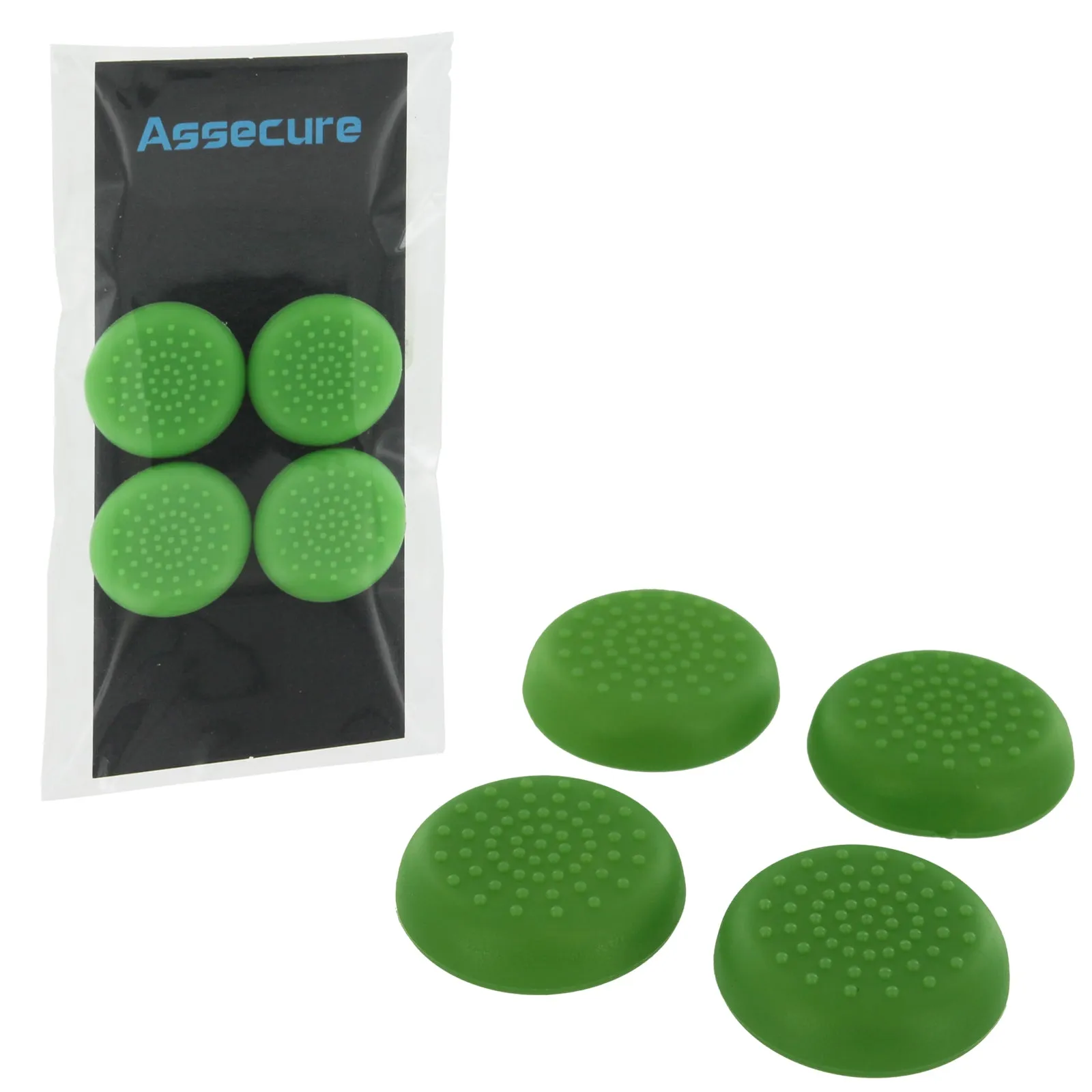 Assecure TPU protective analogue thumb grip stick caps for Microsoft Xbox One- 4 pack green