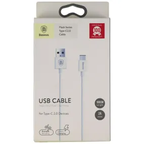 Baseus (3.2-Ft) USB to Type-C Charge and Sync Cable - White