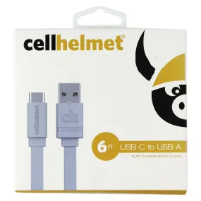 CellHelmet (6-Ft) Flat USB-C to USB Charge/Sync Cable - Gray/White