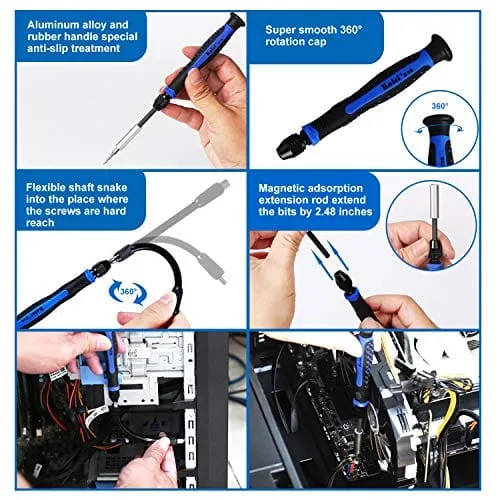 Computer Repair Kit - 136 in 1 Electronics Repair Tool Kit Professional Precision Screwdriver Set Magnetic Drive Kit with Portable Bag