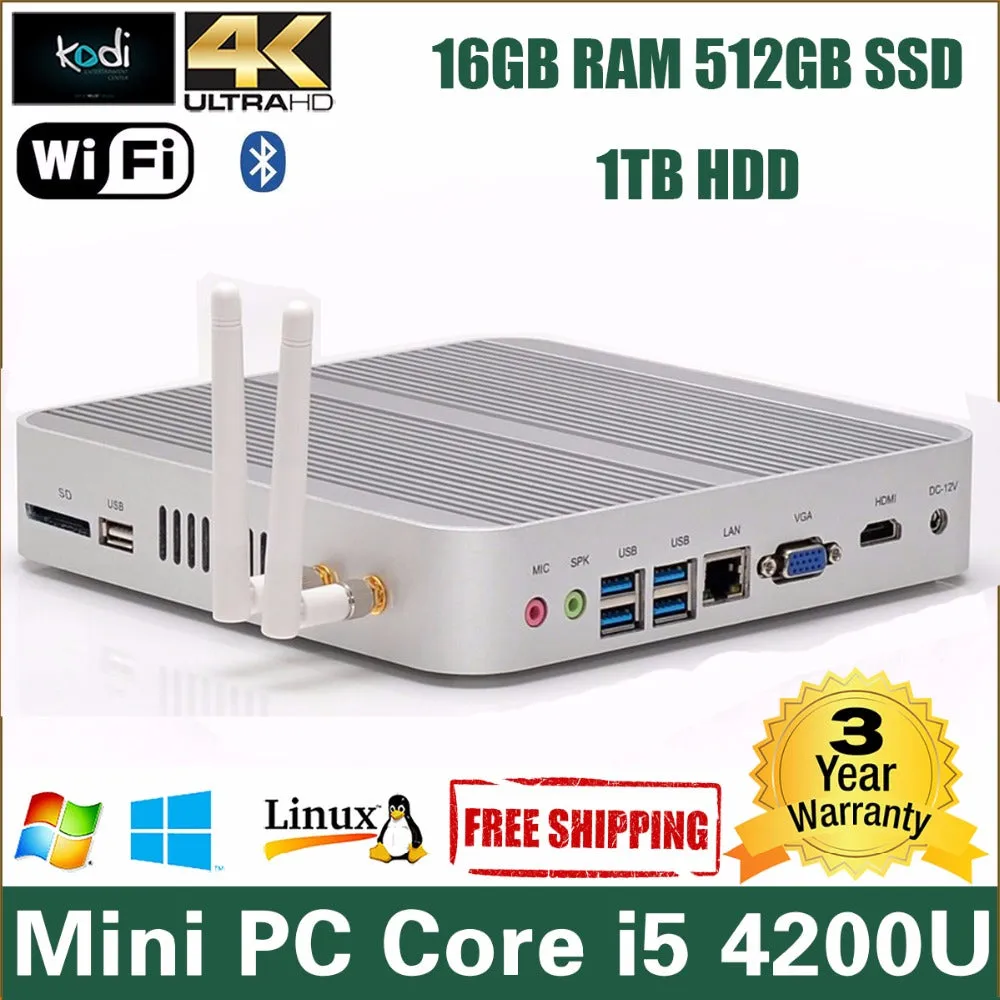 core i5 4200U hystou fmp03 minipc barebone system minicomputer windows 10 windows 7 windows 8.1 mini pc i5 4200U mini desktops