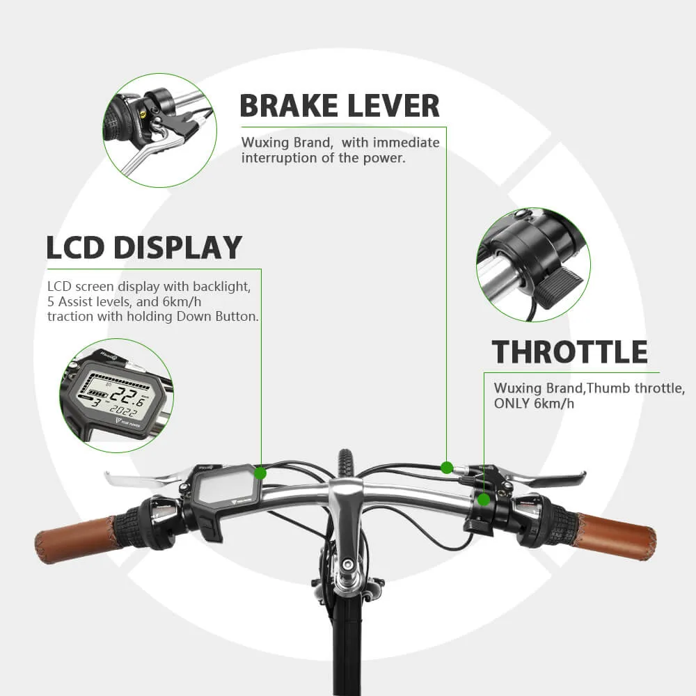 E-Bike Conversion Kit 36V 250W 28" (700C) 44 NM Front Motor Kit R1-Pro with 36V 13Ah Rear Battery INNER ROTOR Smaller and More Quiet