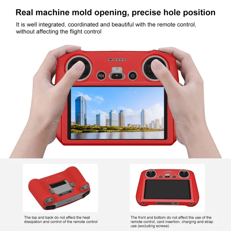 For DJI Mini 3 Pro / DJI RC with Screen PULUZ Silicone Protective Case(Red)