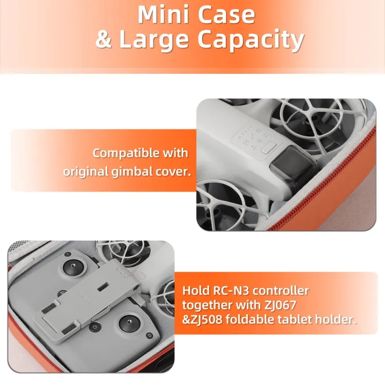 For DJI Neo Sunnylife Drone Batteries Kit Storage Case Box Suitcase(Orange)