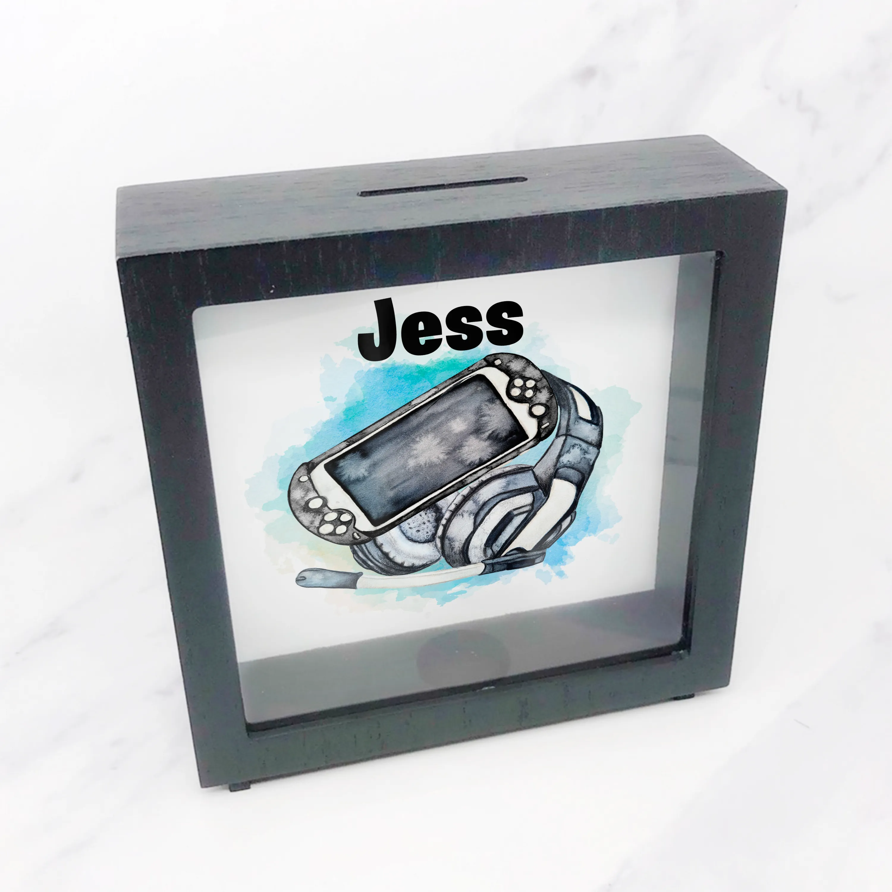 Gamer Headset Personalised Money Box Frame