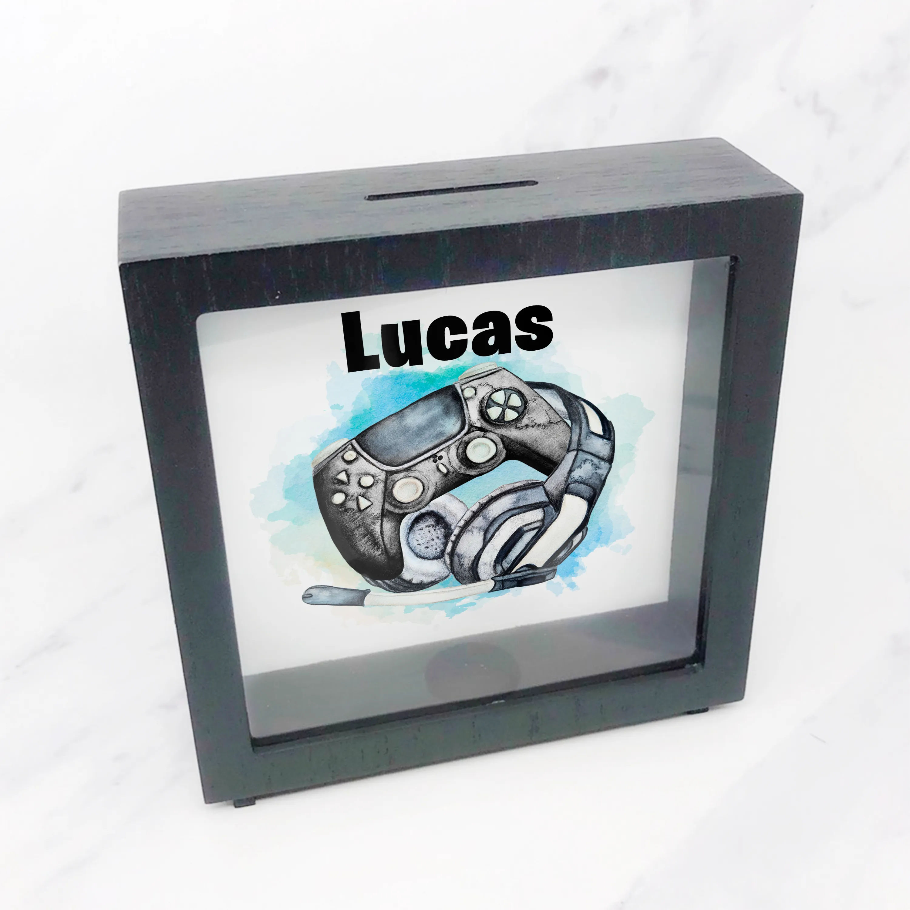 Gamer Headset Personalised Money Box Frame