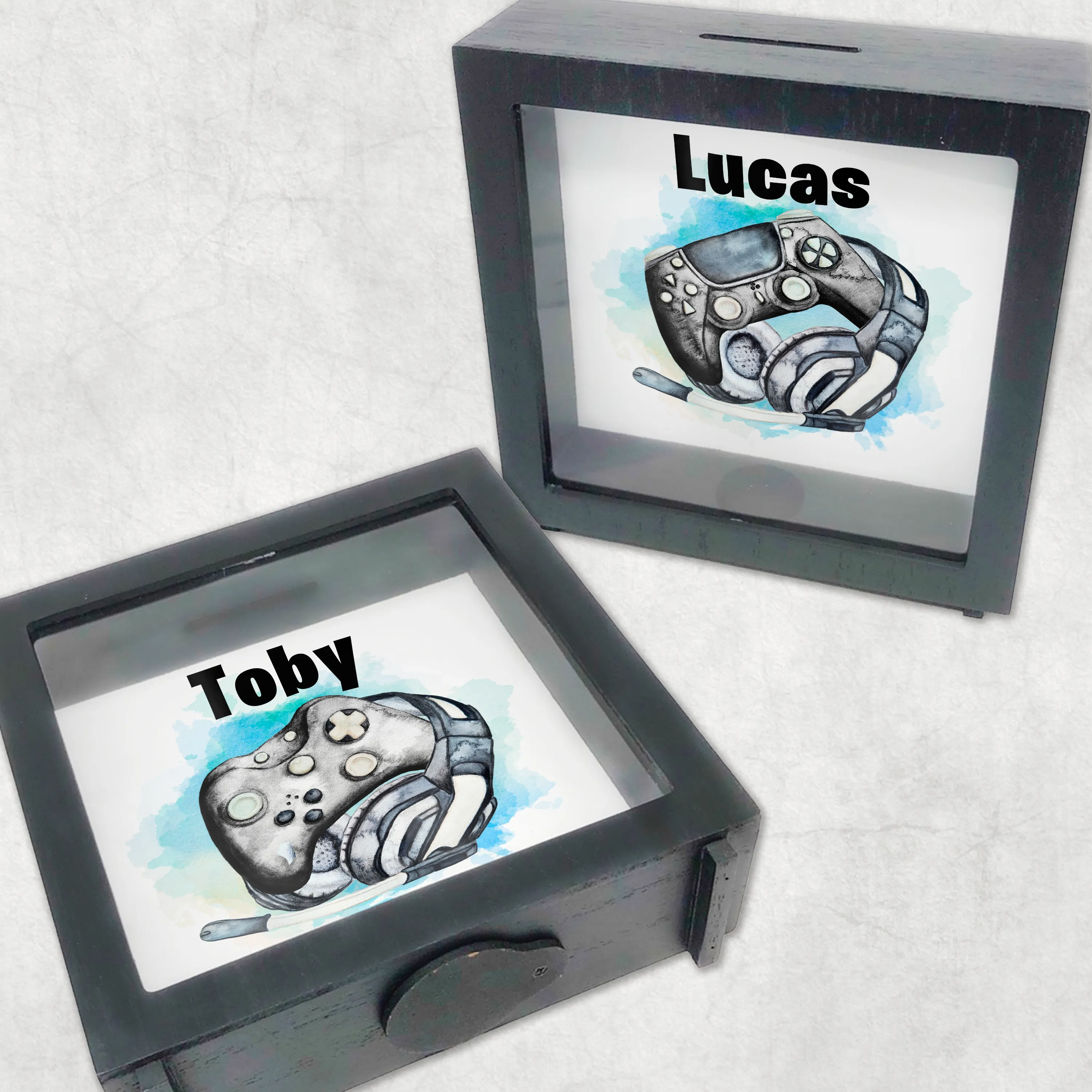 Gamer Headset Personalised Money Box Frame