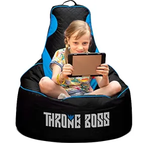 Gaming Bean Bag Chair Kids Cover ONLY No Filling Gamer Beanbag Chair Black Blue