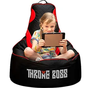 Gaming Bean Bag Chair Kids with High Back Black or Red cover only