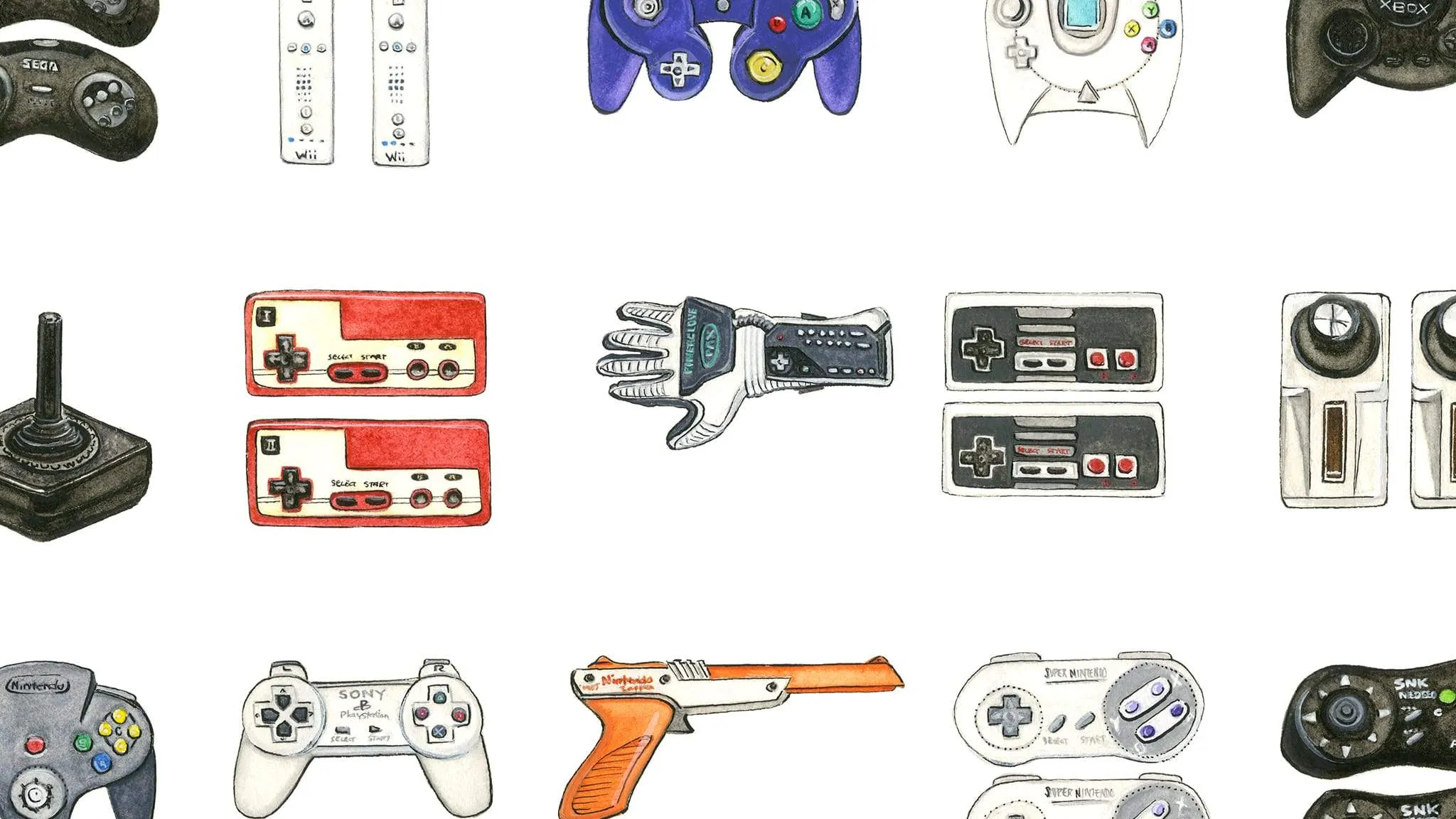 Gaming Controllers Collection Wall Art