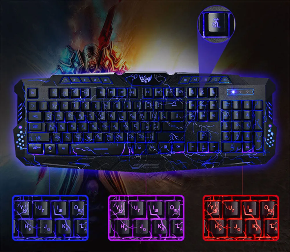 Gaming Keyboard with LED Backlight