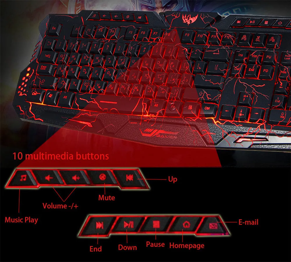 Gaming Keyboard with LED Backlight