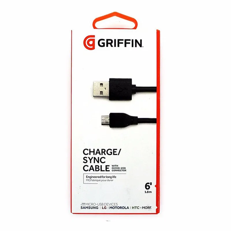 Griffin 6-ft Charge and Sync Cable for Micro-USB Devices - Black