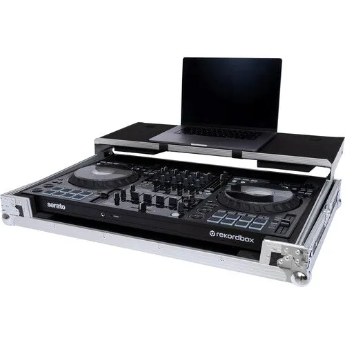 Headliner HL10010 Flight Case w/Laptop Platform and Wheels for Pioneer DJ DDJ-FLX10 and DDJ-1000SRT (Silver and Black)