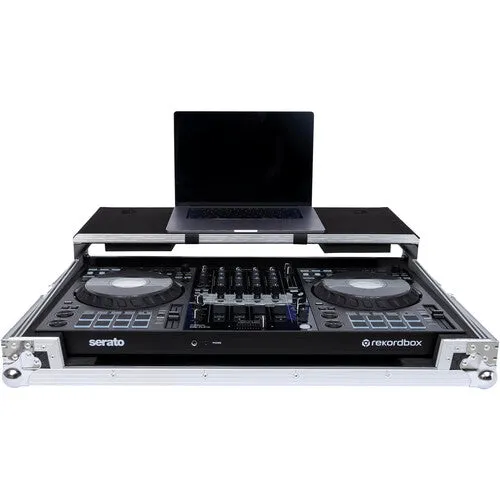 Headliner HL10010 Flight Case w/Laptop Platform and Wheels for Pioneer DJ DDJ-FLX10 and DDJ-1000SRT (Silver and Black)