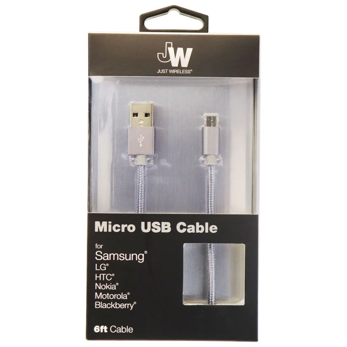 Just Wireless (JPA641IT) 6Ft Charge and Sync Cable for Micro USB Devices - Gray