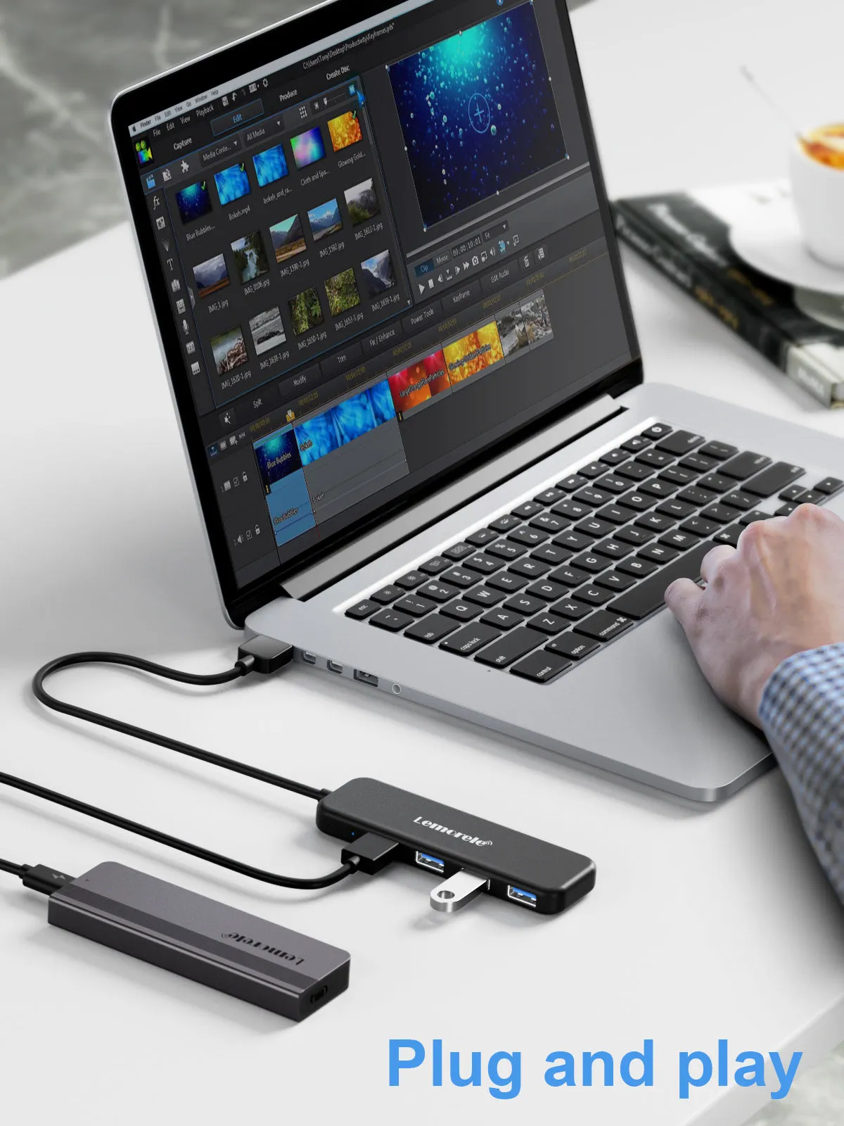 Lemorele USB HUB for Laptop USB 4 IN 1【#TC55】