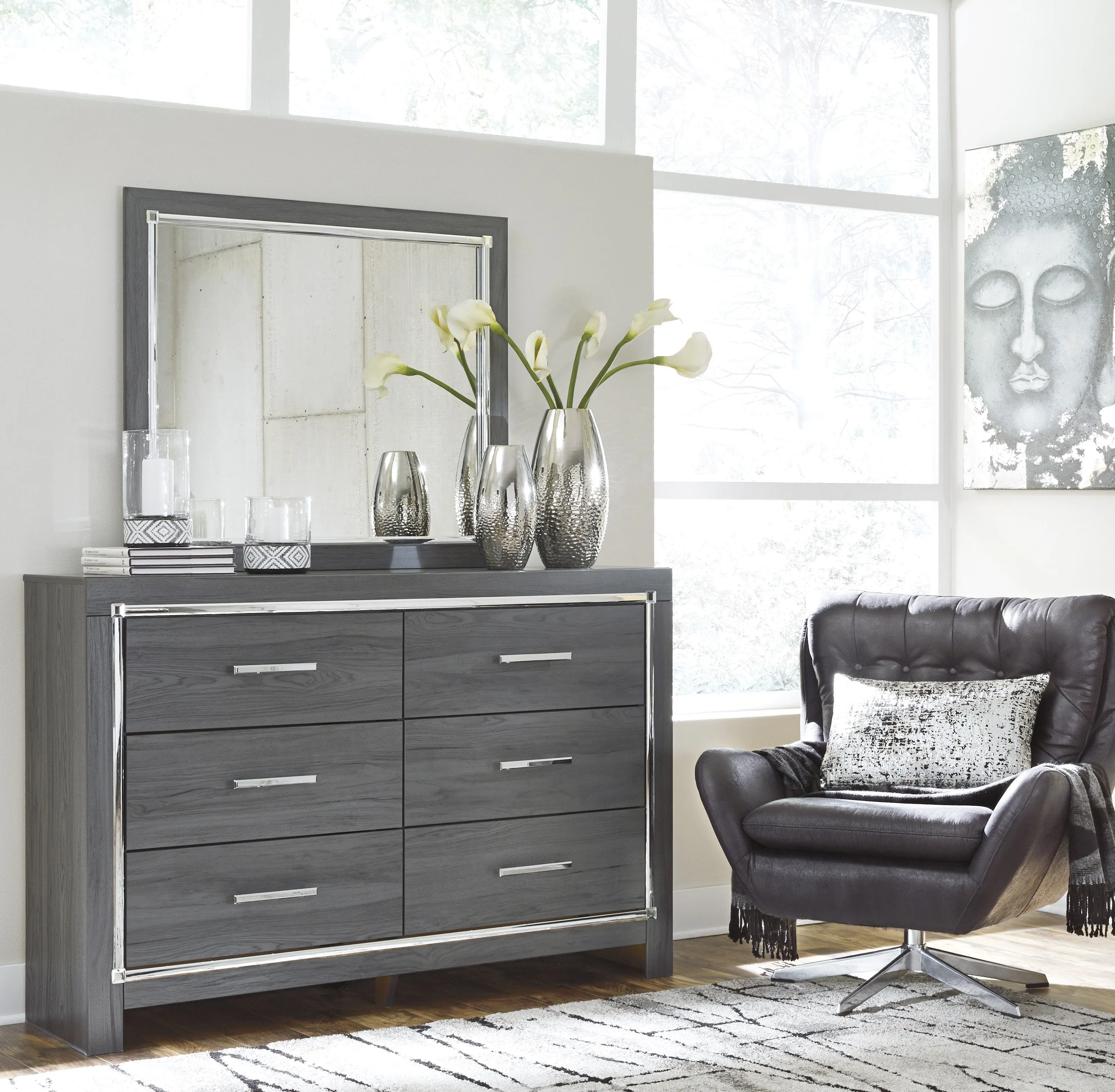 Lodanna Gray LED Storage Bedroom Set