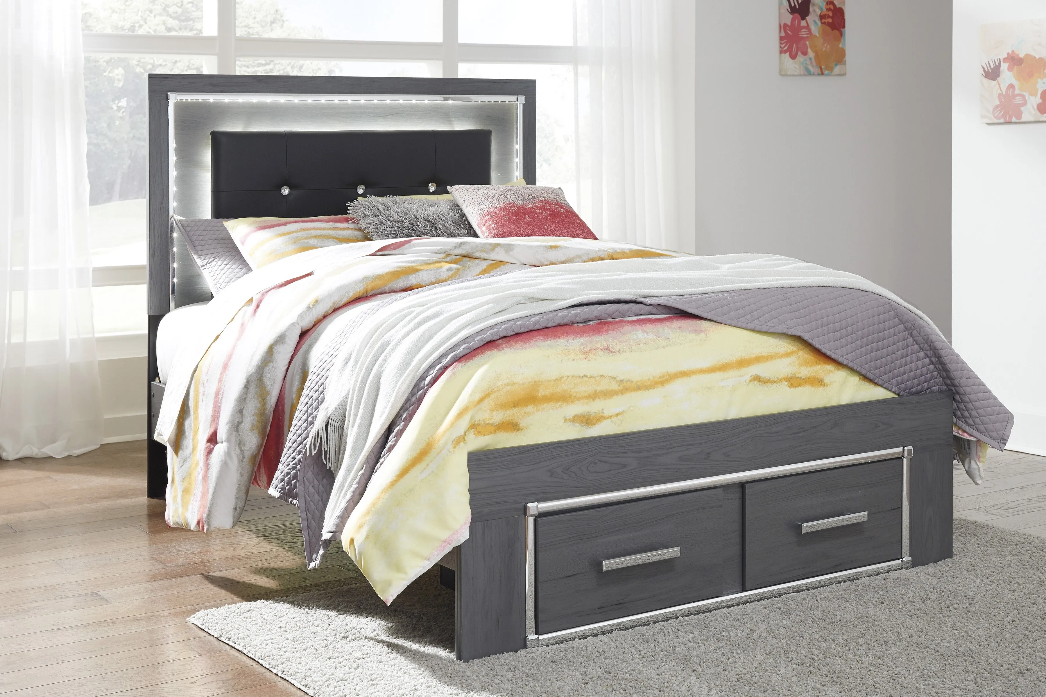 Lodanna Gray Youth LED Storage Bedroom Set