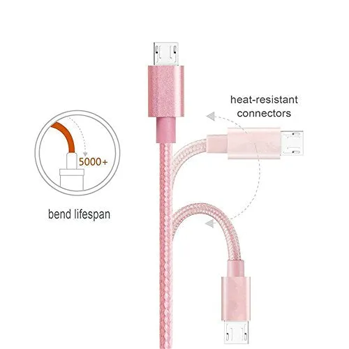 Micro Usb Cable Nylon Braided Android Charger Cord Usb 2.0 Sync Charging Cables