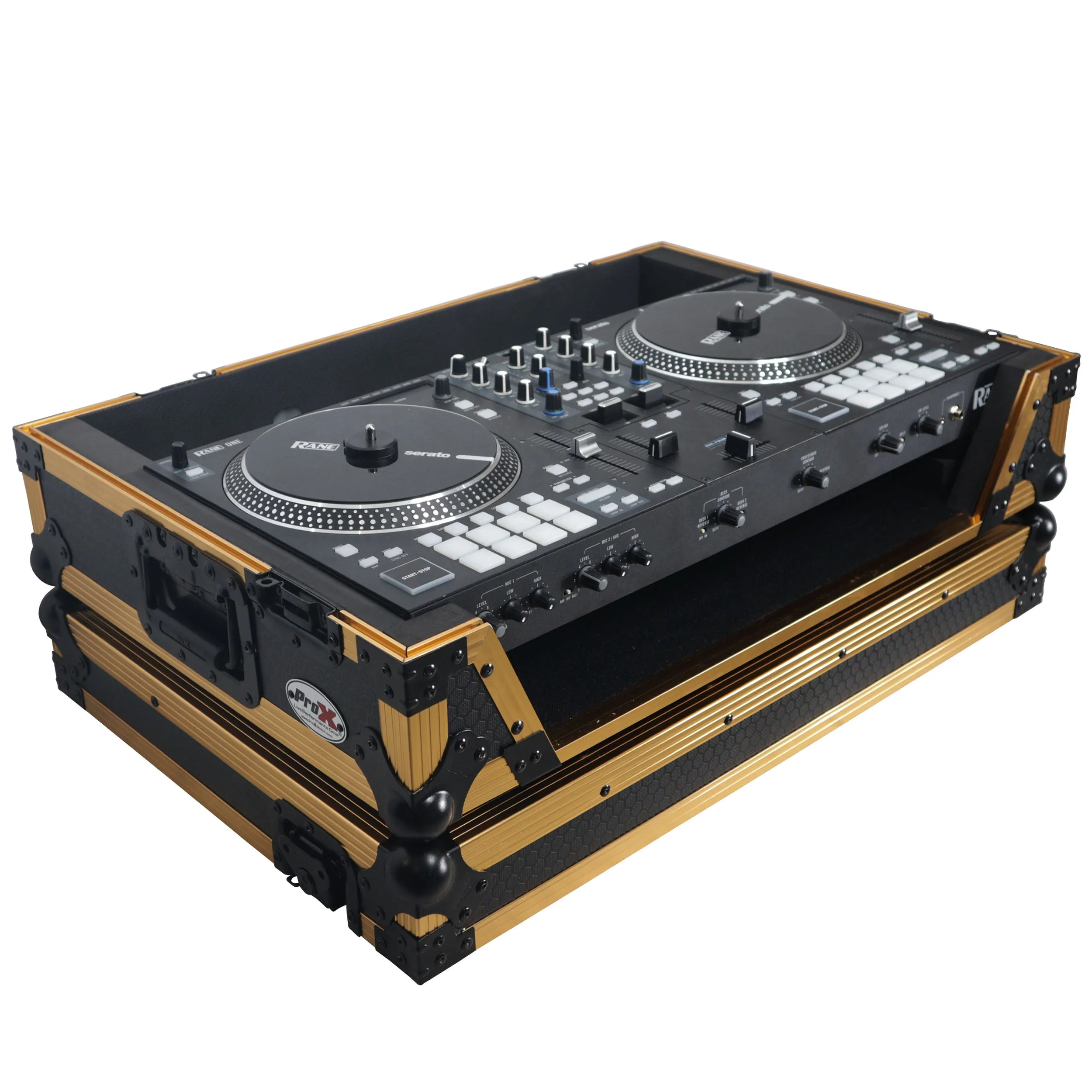 ProX XS-RANEONE W FGLD ATA Flight Style Road Case for RANE ONE DJ Controller with Wheels Limited Edition Gold