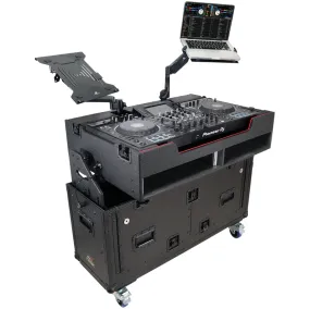 ProX XZF-UCXX For Pioneer DDJ-REV7 XDJ-XZ DDJ-1000 SZ2 SX3 Flip-Ready Hydraulic DJ Easy Lifting Flight Case with Wheels and 2x Laptop Trays by Zcase