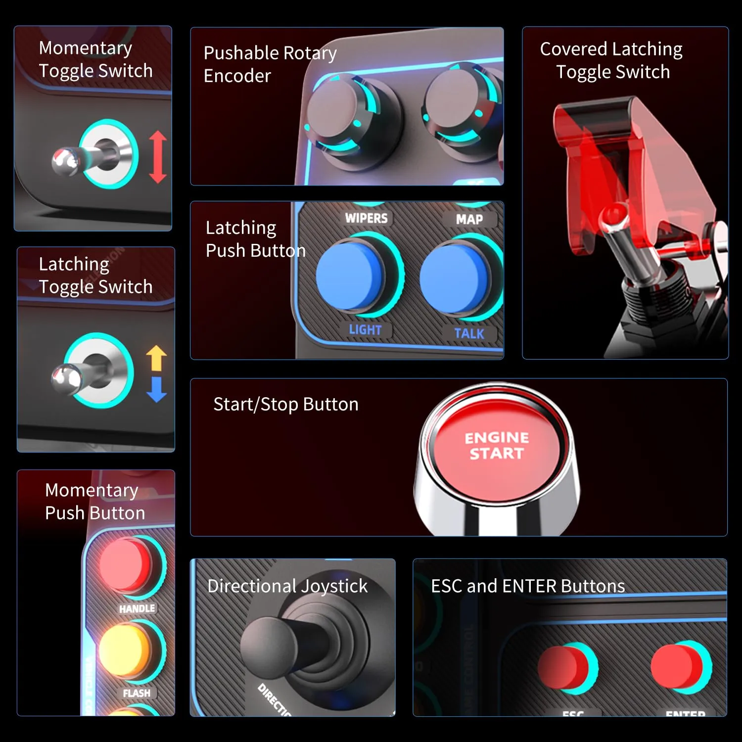 PXN CB1 Racing Button Box for American Truck Simulator & Farm Simulation