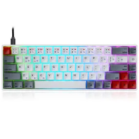 SKYLOONG GK68 White Wireless Mechanical Keyboard