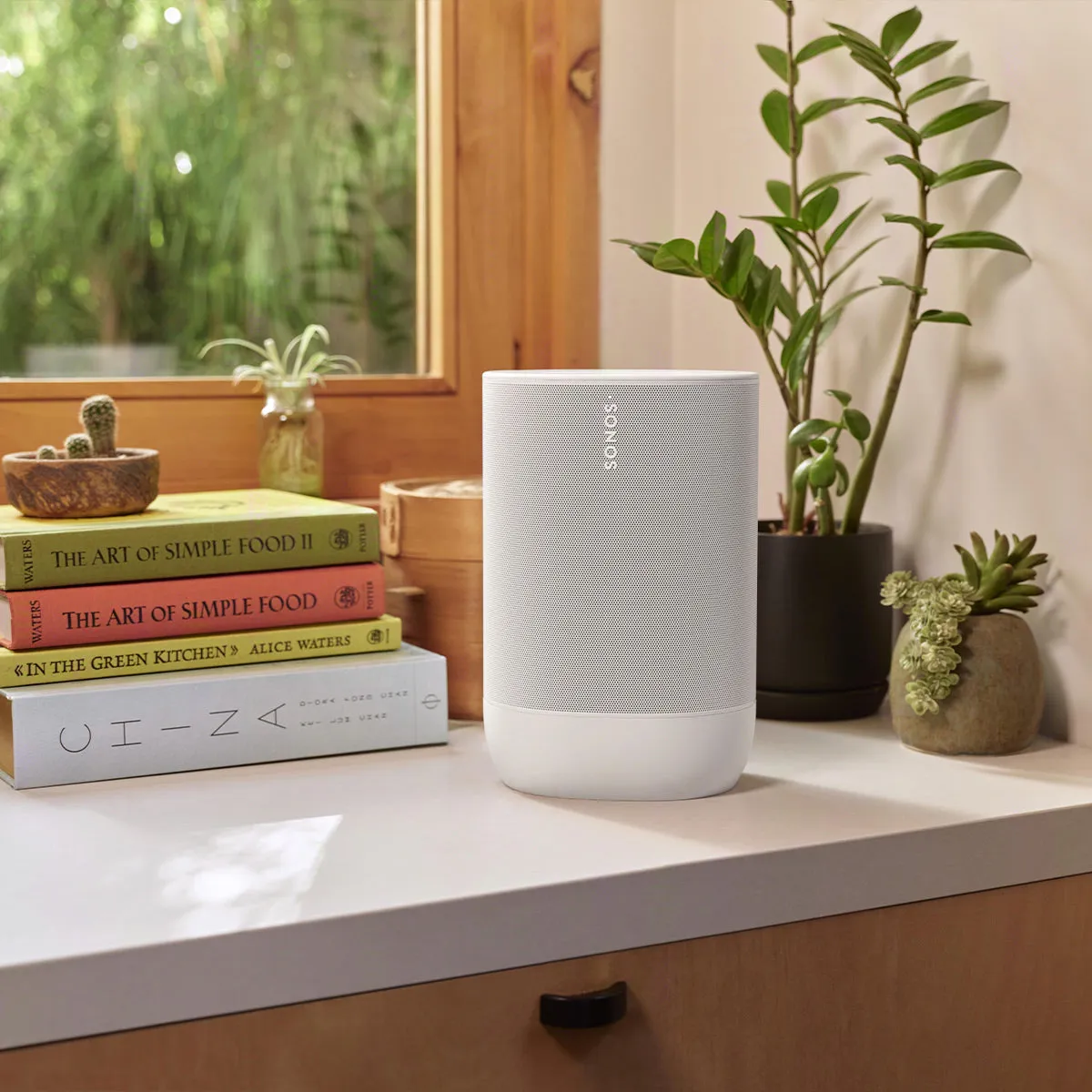 Sonos Move 2 Portable Smart Speaker with 24-Hour Battery Life, Bluetooth, and Wi-Fi (White)