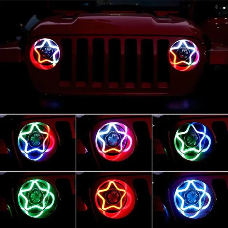 Suparee 9" Jeep RGB LED Headlights with New Star Halo for Gladiator JT &  Wrangler JL JLU