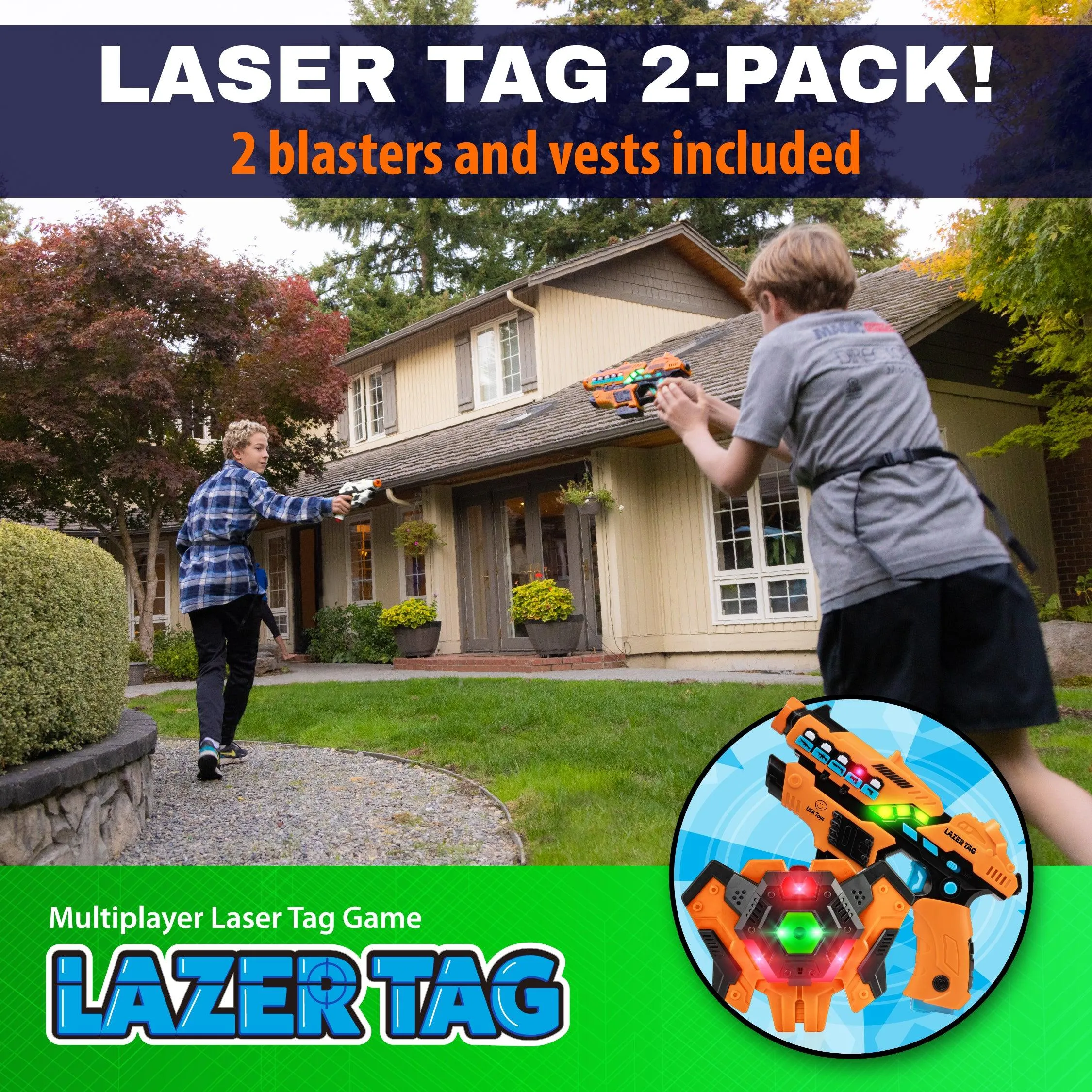 USA Toyz Laser Tag Toy Guns for Boys and Girls - 2pk Lazer Tag Set