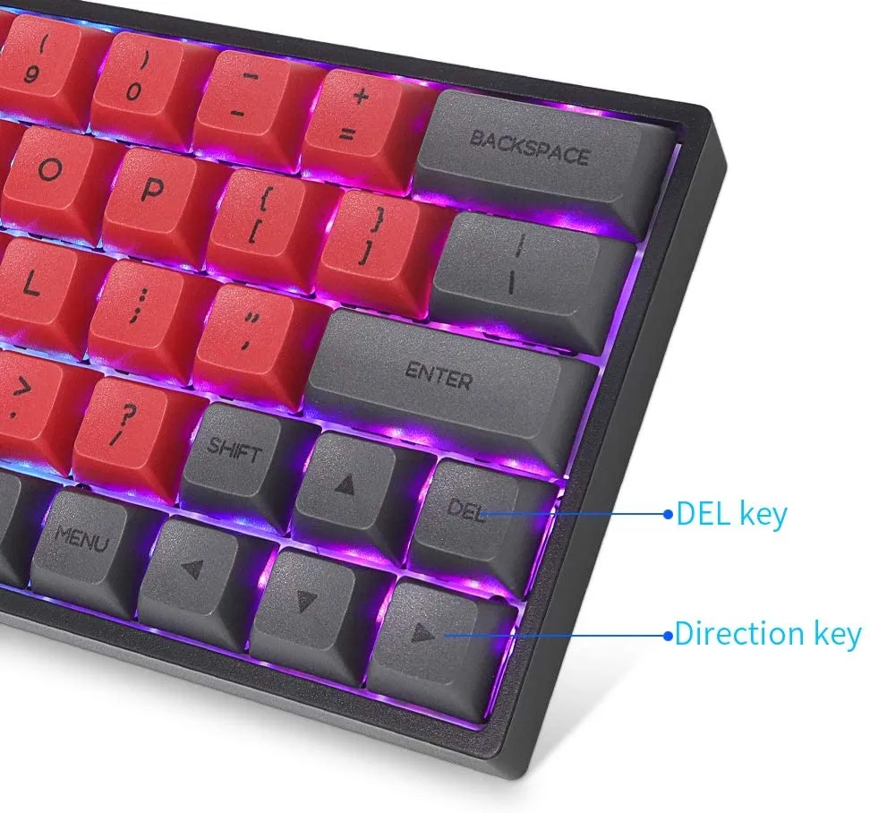 Wired 60% Mechanical Keyboard, 64 Keys RGB Backlit