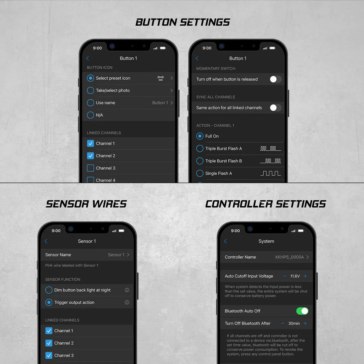 XKCOMMAND OFF ROAD SWITCH PANEL WITH BLUETOOTH-CONTROLLED APP